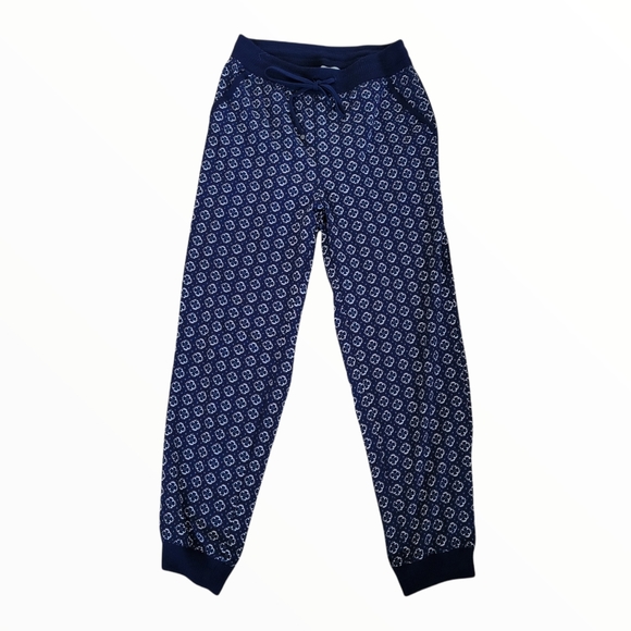 MAX STUDIO Tile Print Pattern Lightweight Blue Joggers - Picture 1 of 15